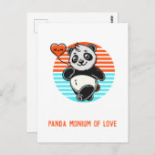 Niedliches Panda "Panda-monium of Liebe" Postkarte (Vorne/Hinten)