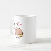 Niedliches Panda | Personalisiert Name hinzufügen Kaffeetasse (Vorderseite Links)
