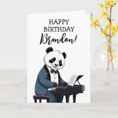 Niedliches Panda Piano Geburtstag Karte (Gelbe Blume)