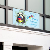 Niedliches Panda Pool Party 1. Geburtstag Willkomm Banner (Äußeres Gebäude)