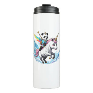 Niedliches Panda Reitstall Unicorn Girls Schule Thermosbecher