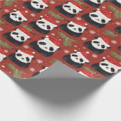 Niedliches Panda-Santa-Urlaubsmuster Geschenkpapier (Ecke)
