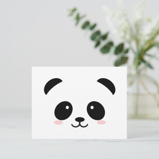 Niedliches Panda schwarz-weiß Postkarte (Stehend Vorderseite)