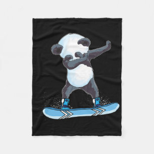 Niedliches Panda Snowboarden Skigeschenke Dabbing  Fleecedecke