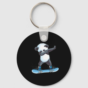 Niedliches Panda Snowboarden Skigeschenke Dabbing  Schlüsselanhänger