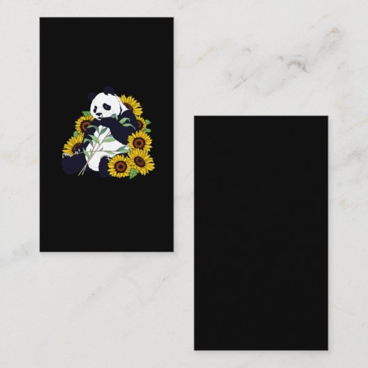 Niedliches Panda Sonnenblume Lover Schöne Blume Visitenkarte (Vorne/Hinten)