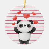 Niedliches Panda und Herz Keramik Ornament (Vorne)