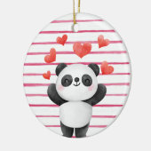 Niedliches Panda und Herz Keramik Ornament (Links)