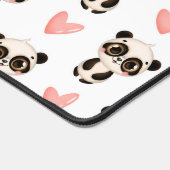 Niedliches Panda und Herzmuster Schreibtischunterlage (Ecke)