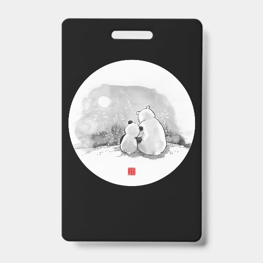 Niedliches Panda- und Polar-Bärentier Ausweis (Vorderseite)