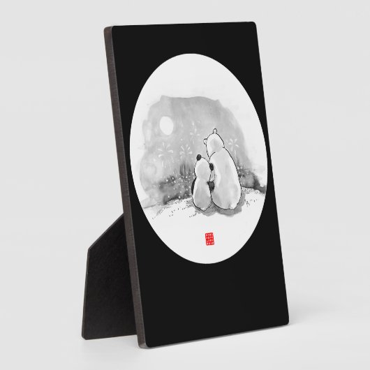 Niedliches Panda- und Polar-Bärentier Fotoplatte (Seite)