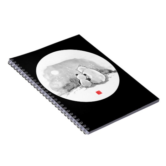 Niedliches Panda- und Polar-Bärentier Notizblock (Rechte Seite)