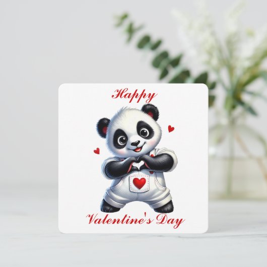 Niedliches Panda - Valentinstag-Karte Dankeskarte (Stehend Vorderseite)