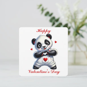 Niedliches Panda - Valentinstag-Karte Dankeskarte