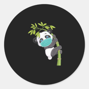 Niedliches Panda Wear Maske Funny Panda Geschenk Runder Aufkleber