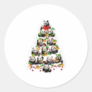 Niedliches Panda Weihnachtsbaum-Geschenk Decke Xma Runder Aufkleber