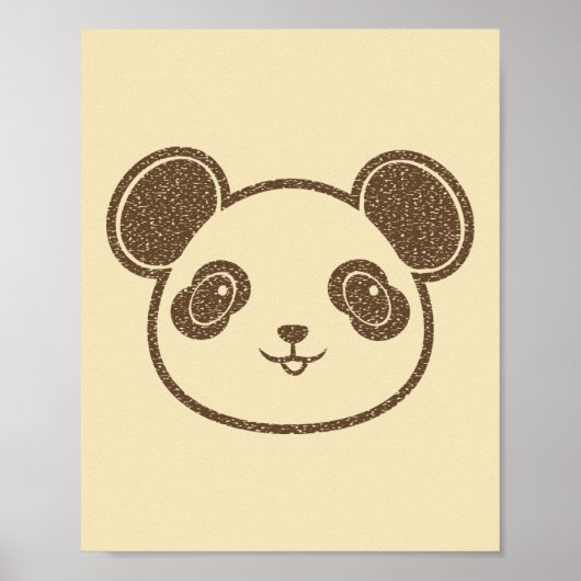 Niedliches Panda Zeichnend Poster (Vorne)