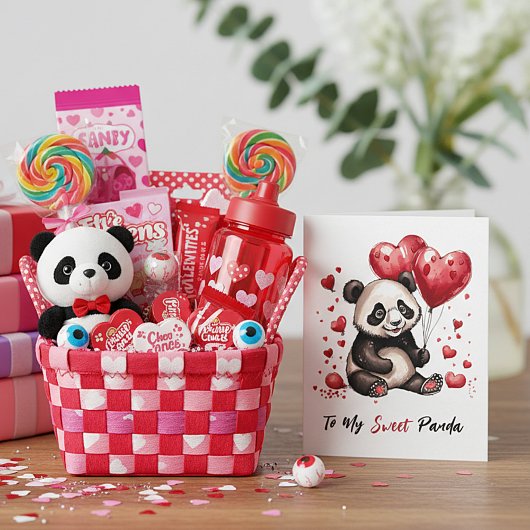 Niedliches Panda-Zollvalentin Feiertagskarte