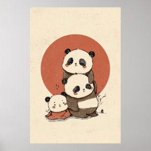 Niedliches Pandas-Design Poster