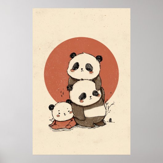 Niedliches Pandas-Design Poster (Vorne)