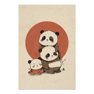 Niedliches Pandas-Design Poster