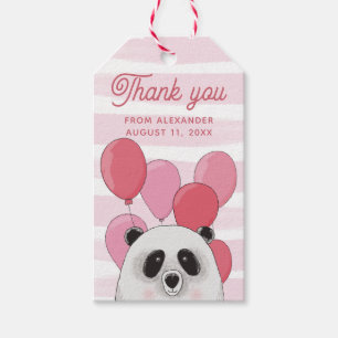 Niedliches Pandatier. Pink Kindergeburtstag vielen Geschenkanhänger