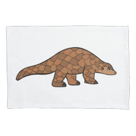 Niedliches Pangolin auf Weiß Kissenbezug