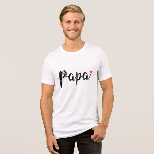 Niedliches Papa- und Mini-Fun-Script und Herz Tri-Blend Shirt (Vorderseite voll)