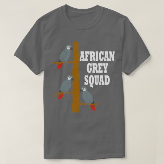 Niedliches Papagei-Grau-Squad Ironic Animal T-Shirt (Design vorne)