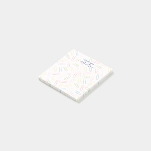 Niedliches Paperclip-Muster von Lehrer Post-it Klebezettel (angewinkelt)