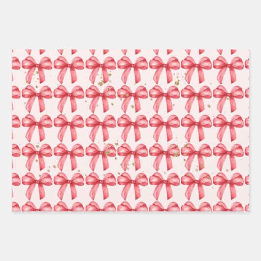 Niedliches Papier mit rotem Bogen Geschenkverpacku (Vorderseite 3)