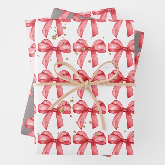 Niedliches Papier mit rotem Bogen Geschenkverpacku (Beispiel)