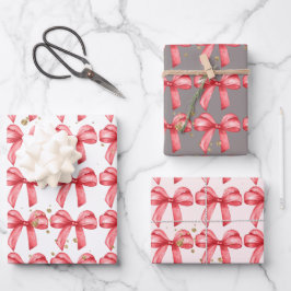 Niedliches Papier mit rotem Bogen Geschenkverpacku