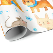 Niedliches Papier zum Abpacken von Haustieren Geschenkpapier (Rolleneckpunkt)