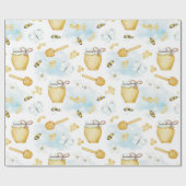 Niedliches Papier zum Muster von Bienen und Honig Geschenkpapier (Flach)