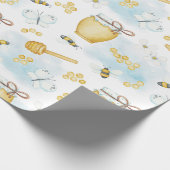 Niedliches Papier zum Muster von Bienen und Honig Geschenkpapier (Ecke)
