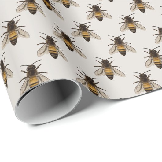 Niedliches Papier zum Wrapping von Bienen Geschenkpapier (Rolleneckpunkt)