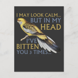 Niedliches Parakeet Ich mag ruhig aussehen Sie geb Postkarte