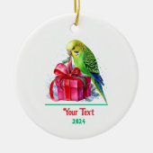 Niedliches Paraket und Weihnachtsgeschenk Keramik Ornament (Vorne)