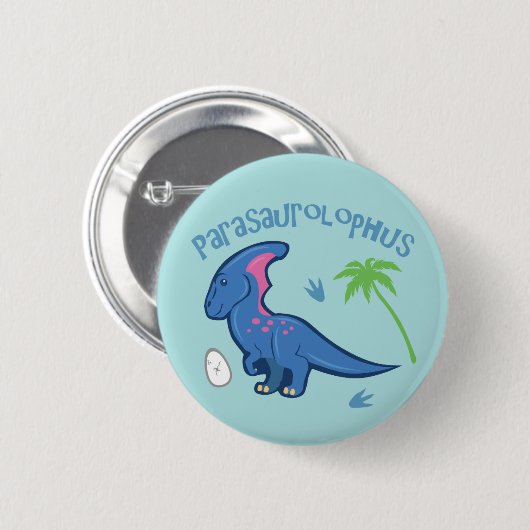 Niedliches Parasaurolophus Button (Vorne & Hinten)