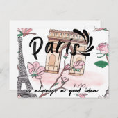 Niedliches Paris Frankreich ist immer eine gute Id Postkarte (Vorne/Hinten)