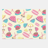 Niedliches Pariser Muster Geschenkpapier Set (Vorderseite)