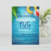 Niedliches Party am Pool, Abschluss Einladung (Stehend Vorderseite)