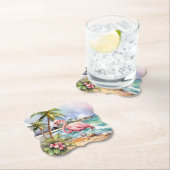 Niedliches Party am Strand Rosa Flamingo Untersetzer (Vor Ort)