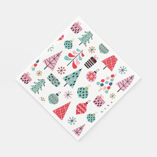 Niedliches Party | Aquamariner Rosa-Baum Serviette (Ecke)