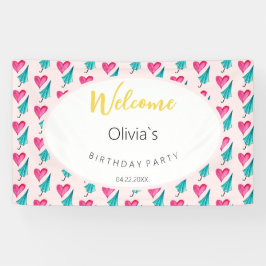 Niedliches Party Aquarellfarben-Illustrationsmuste Banner