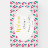 Niedliches Party Aquarellfarben-Illustrationsmuste Banner (Vertikal)