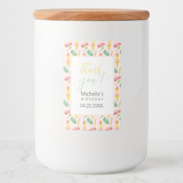 Niedliches Party Aquarellfarben-Illustrationsmuste Lebensmitteletikett