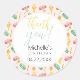Niedliches Party Aquarellfarben-Illustrationsmuste Runder Aufkleber