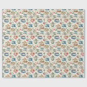 Niedliches Party aus Kacheltee Geschenkpapier (Flach)